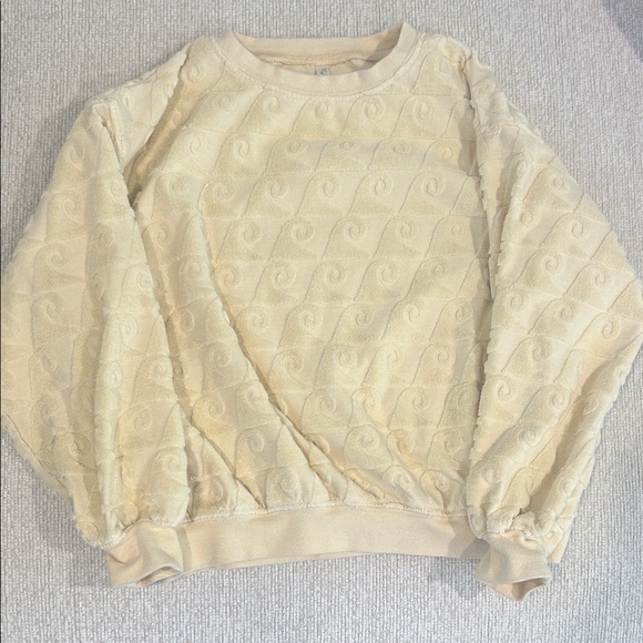 Rylee + Cru Other - Butter Yellow Wave Textured Sweatshirt